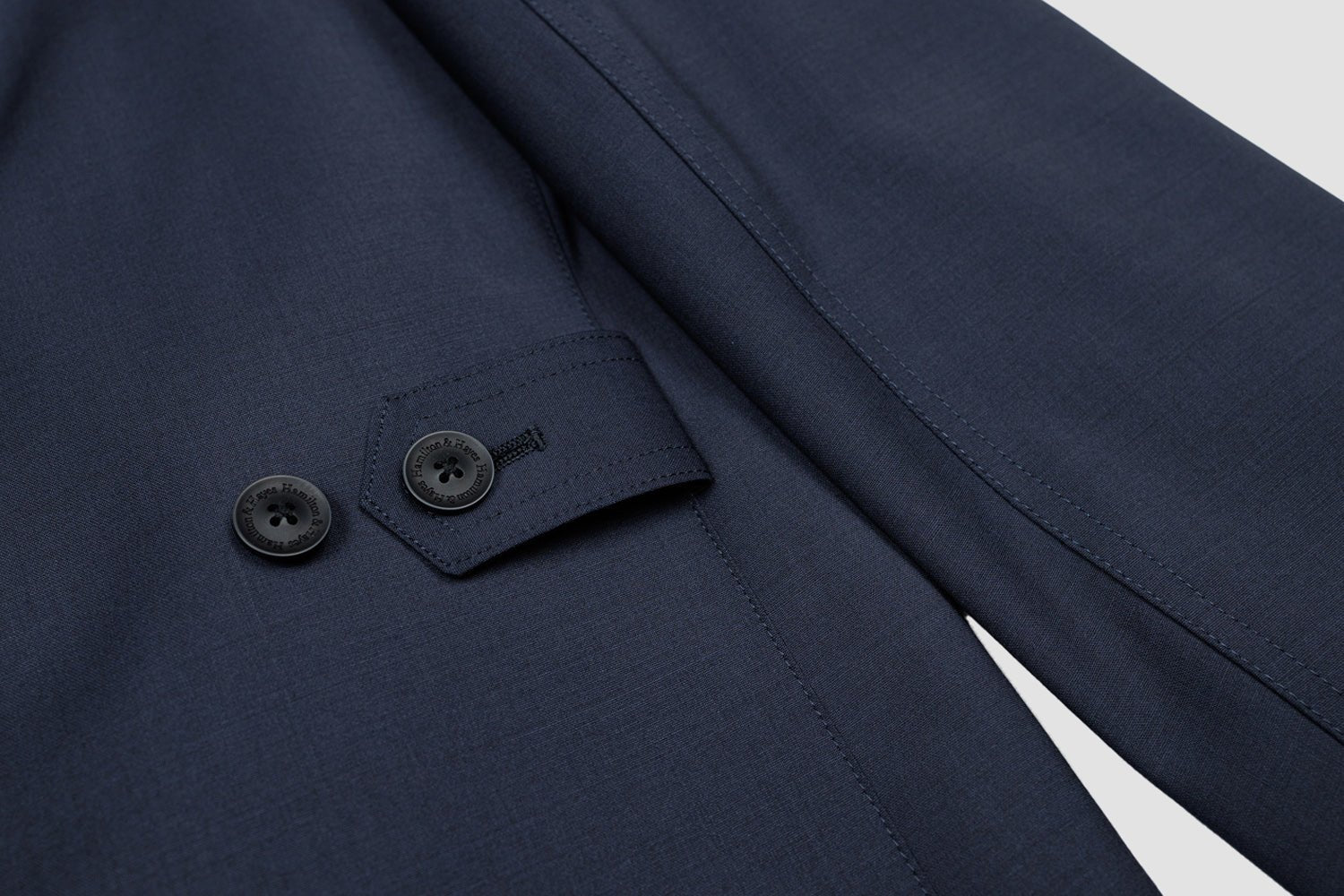 HAMILTON & HAYES 3/4 WATER REPELLANT COAT IN NAVY - Emporio