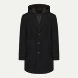 HAMILTON & HAYES 3/4 WOOL WINTER COAT IN BLACK - Emporio