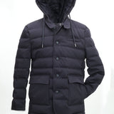 H&H QUILTED DOWN COAT IN NAVY - Emporio
