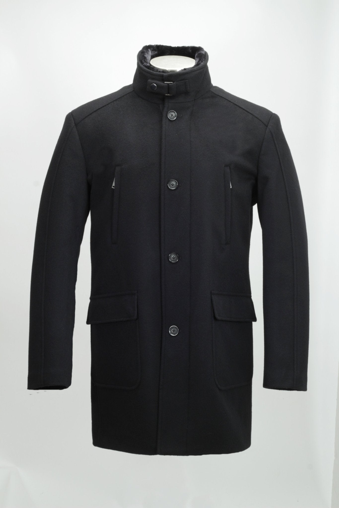 H&H WOOL DOWN COAT IN BLACK - Emporio