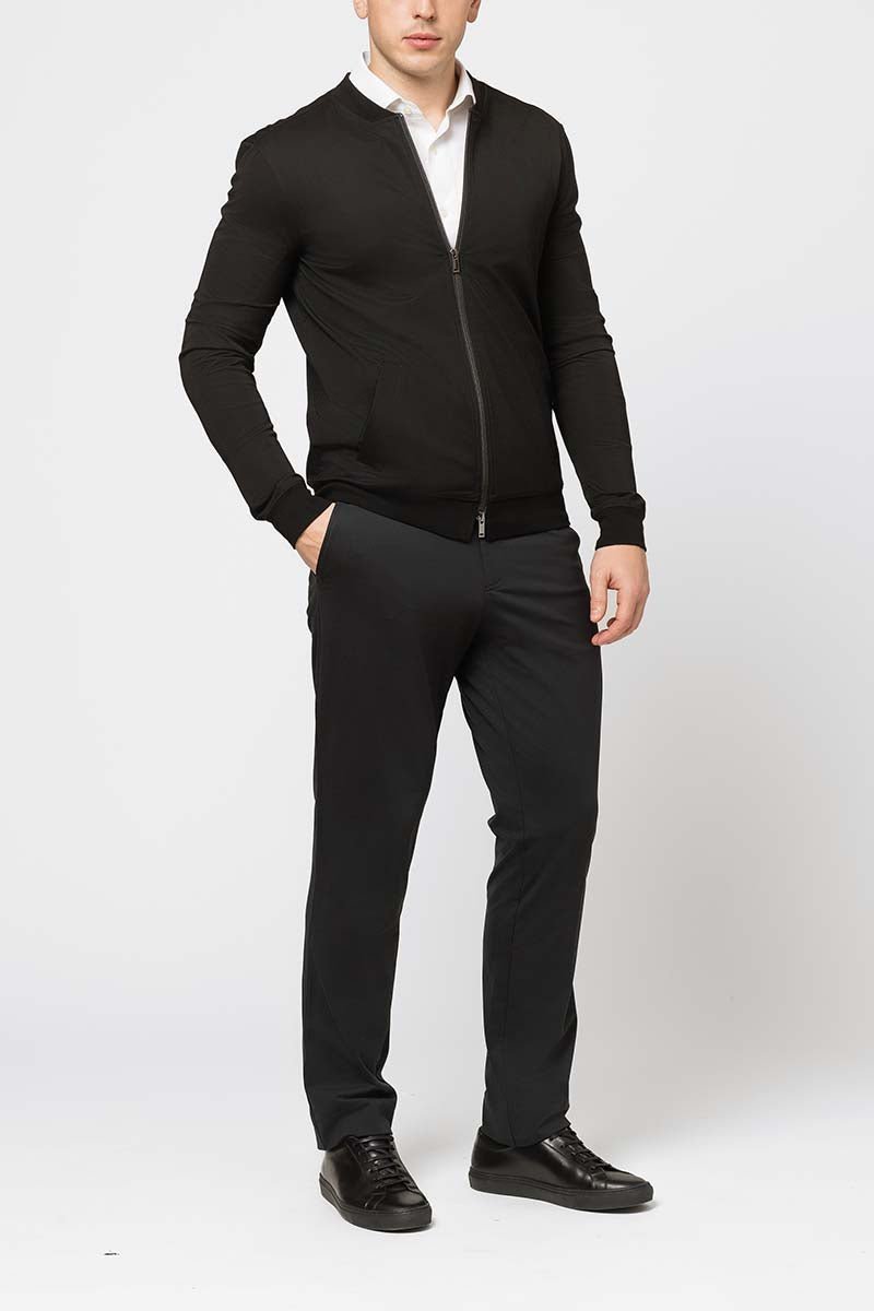 MXM FULL ZIP BASEBALL JACKET IN BLACK - Emporio