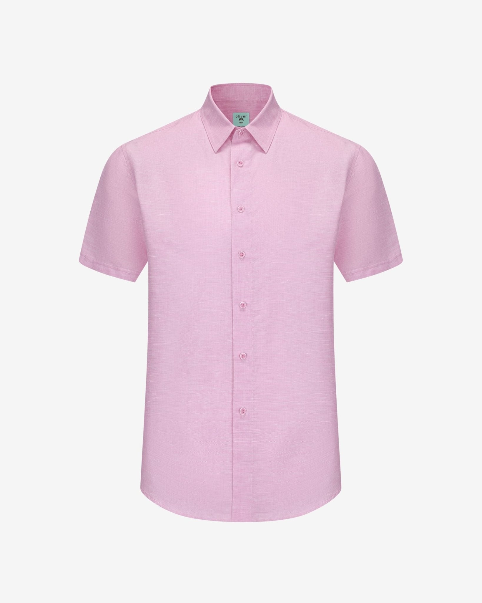 OLIVER COTTON - LINEN POLO IN PINK - Emporio