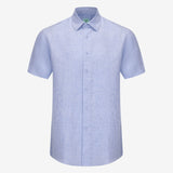 OLIVER LINEN POLO IN BLUE - Emporio