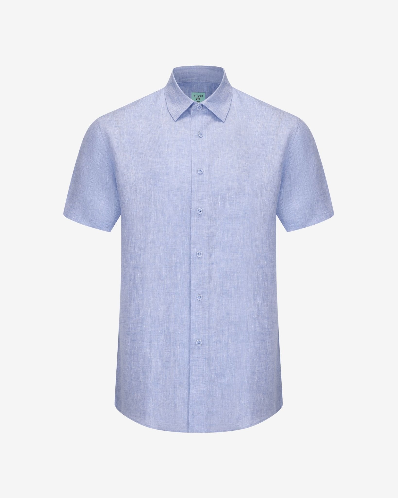 OLIVER LINEN POLO IN BLUE - Emporio