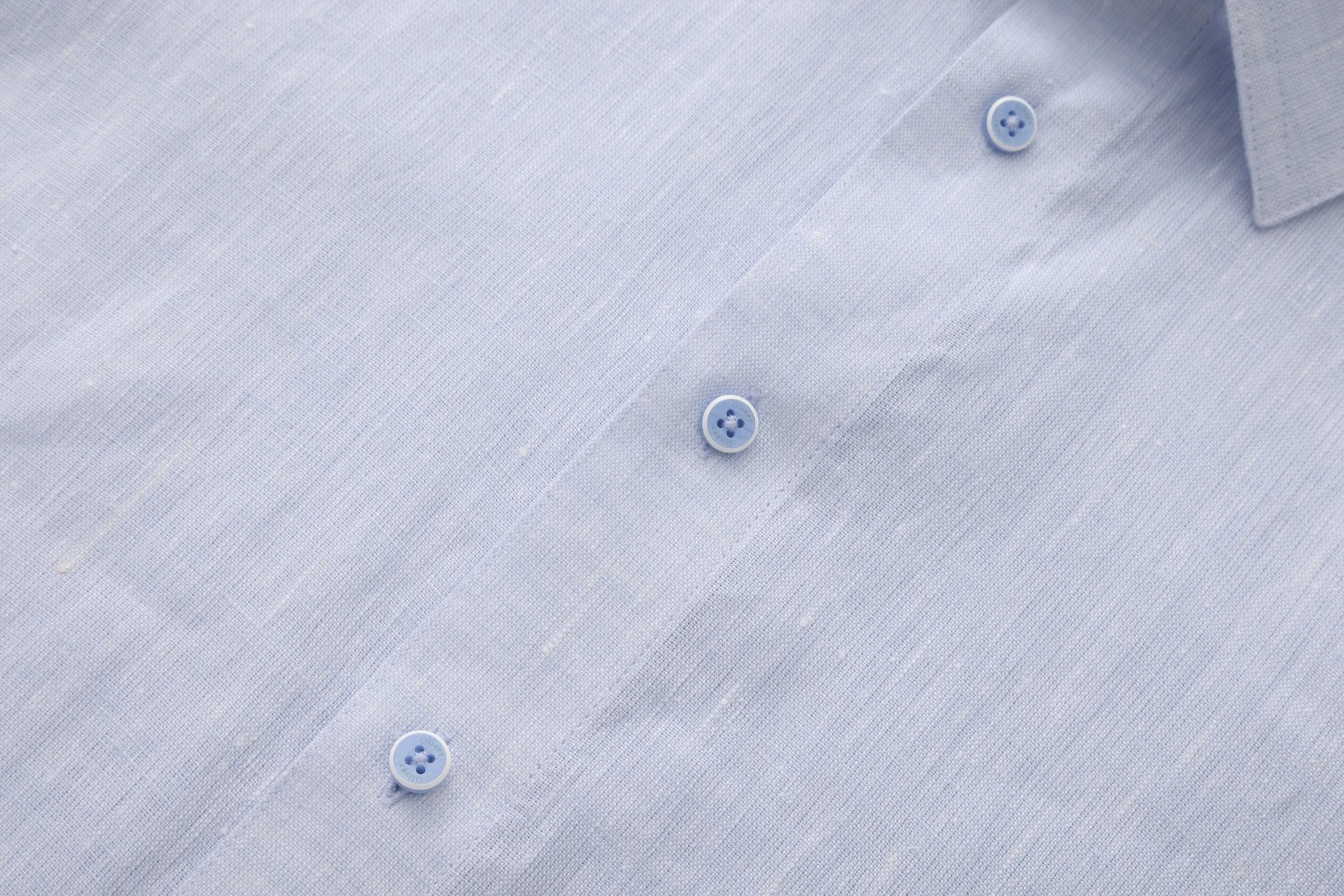OLIVER LINEN POLO IN SKY - Emporio