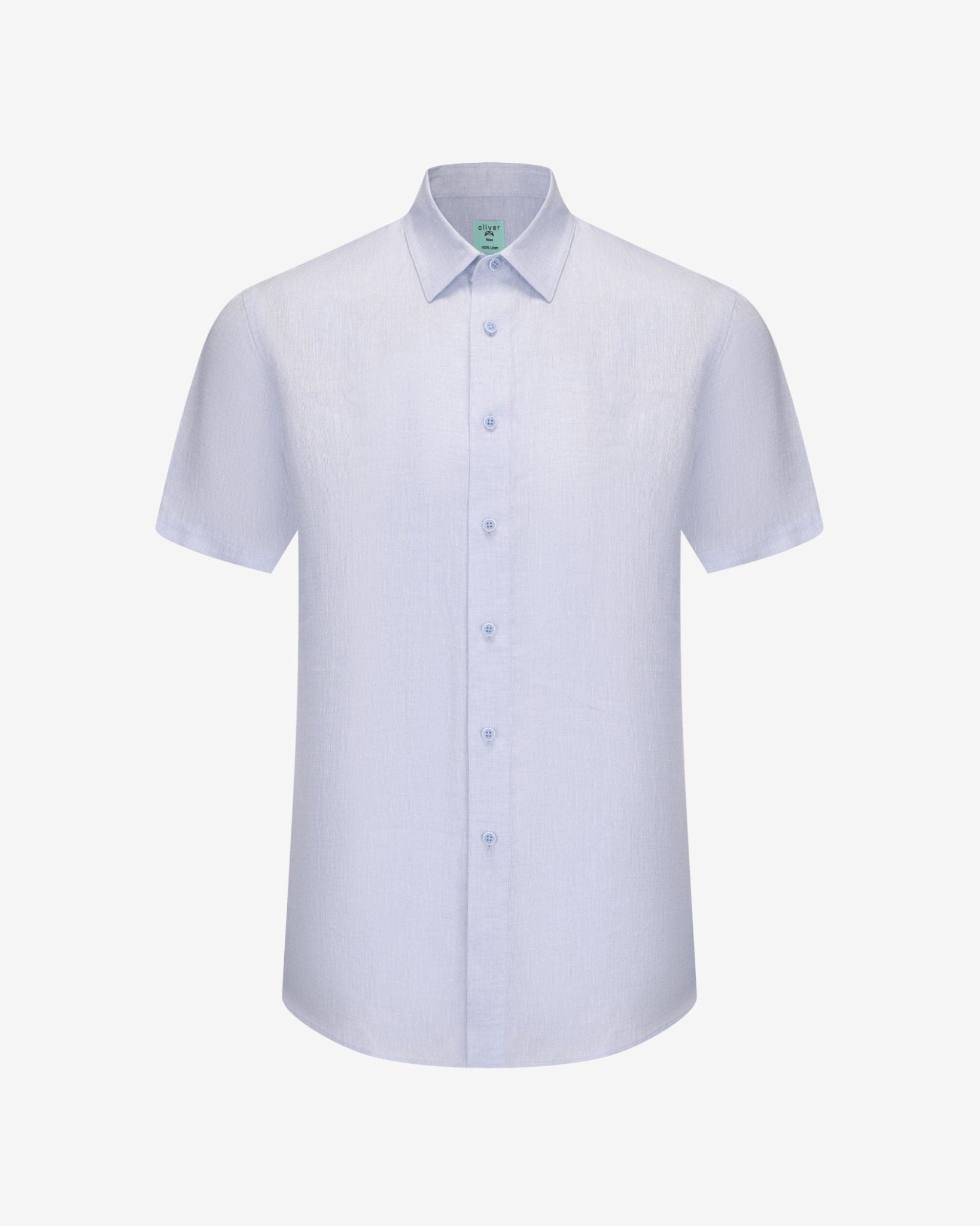 OLIVER LINEN POLO IN SKY - Emporio