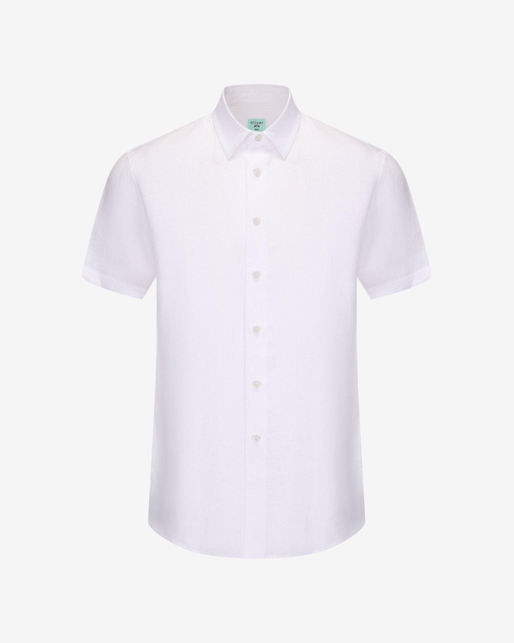 OLIVER LINEN POLO IN WHITE - Emporio