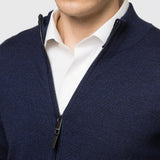 RAFFAELLO HALF ZIP IN M. BLUE - Emporio