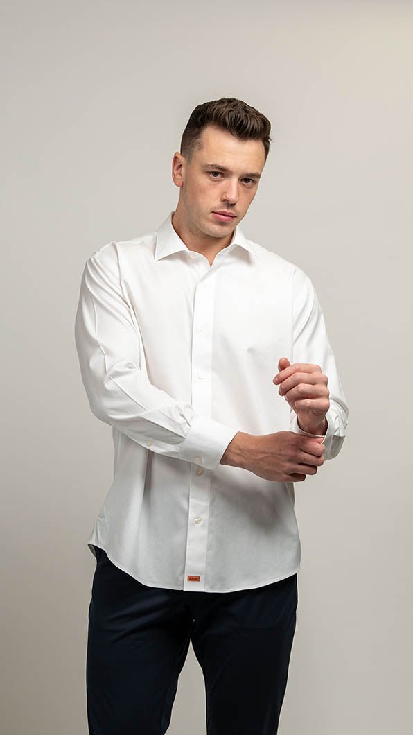 Oliver Men Non-Iron Pique- White - Emporio