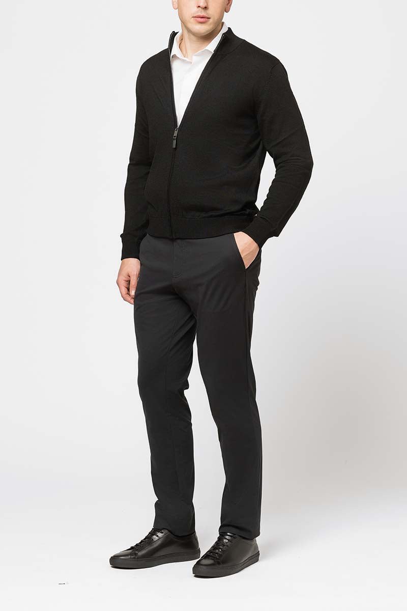 RAFFAELLO FULL ZIP SWEATER IN BLACK Emporio RAFFAELLO FULL ZIP SWEATER IN BLACK Emporio