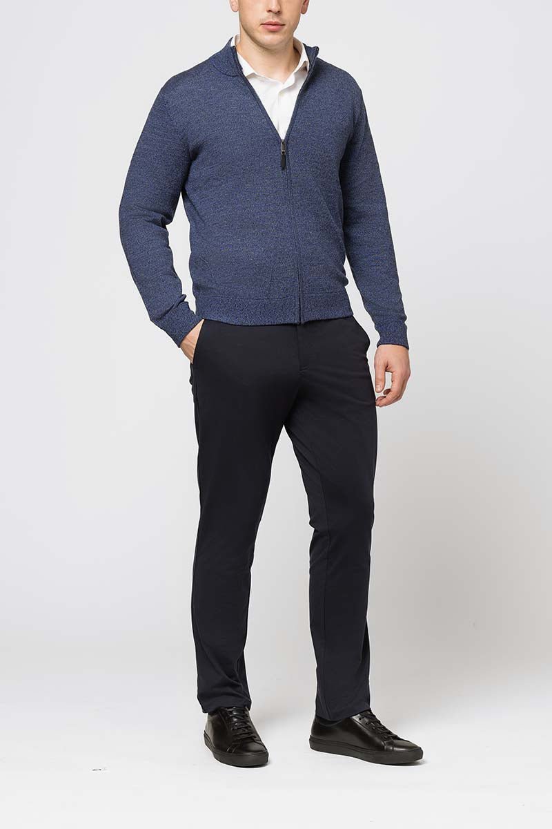 RAFFAELLO FULL ZIP SWEATER IN BLUE MARBLE Emporio RAFFAELLO FULL ZIP SWEATER IN BLUE MARBLE Emporio