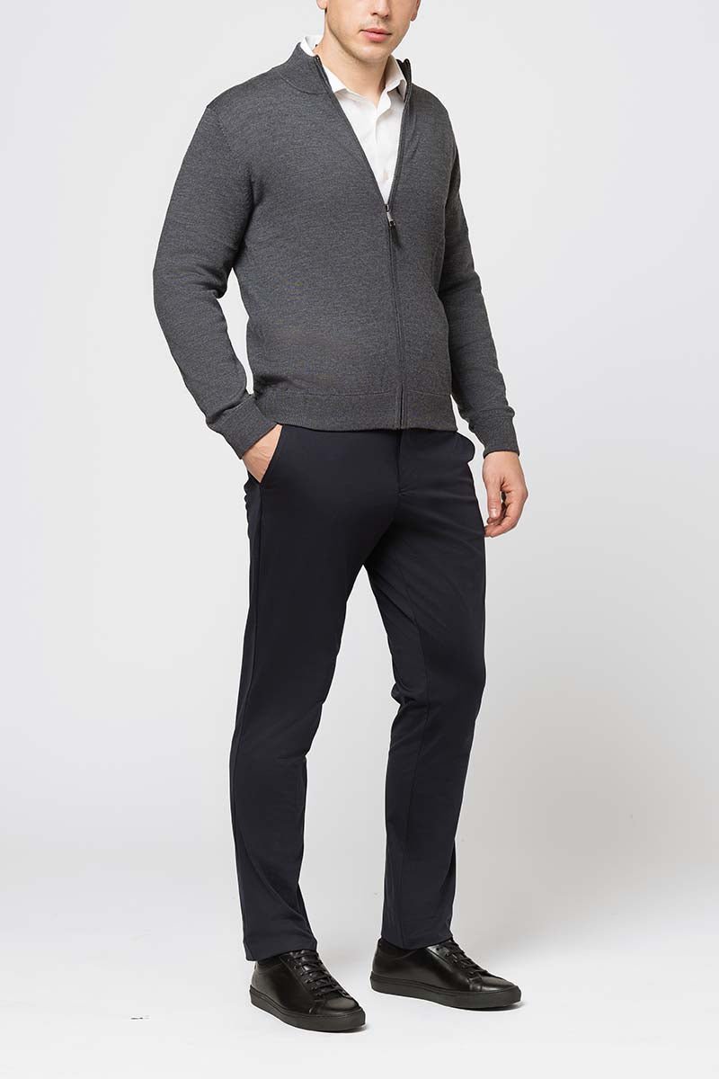 Raffaello Full Zip Sweater- "Fossil" - Emporio