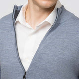 Raffaello Full Zip Sweater- "Lake (light blue)" - Emporio