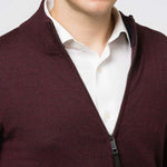 Raffaello Full Zip Sweater- "Mulberry" - Emporio