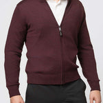 Raffaello Full Zip Sweater- "Mulberry" - Emporio