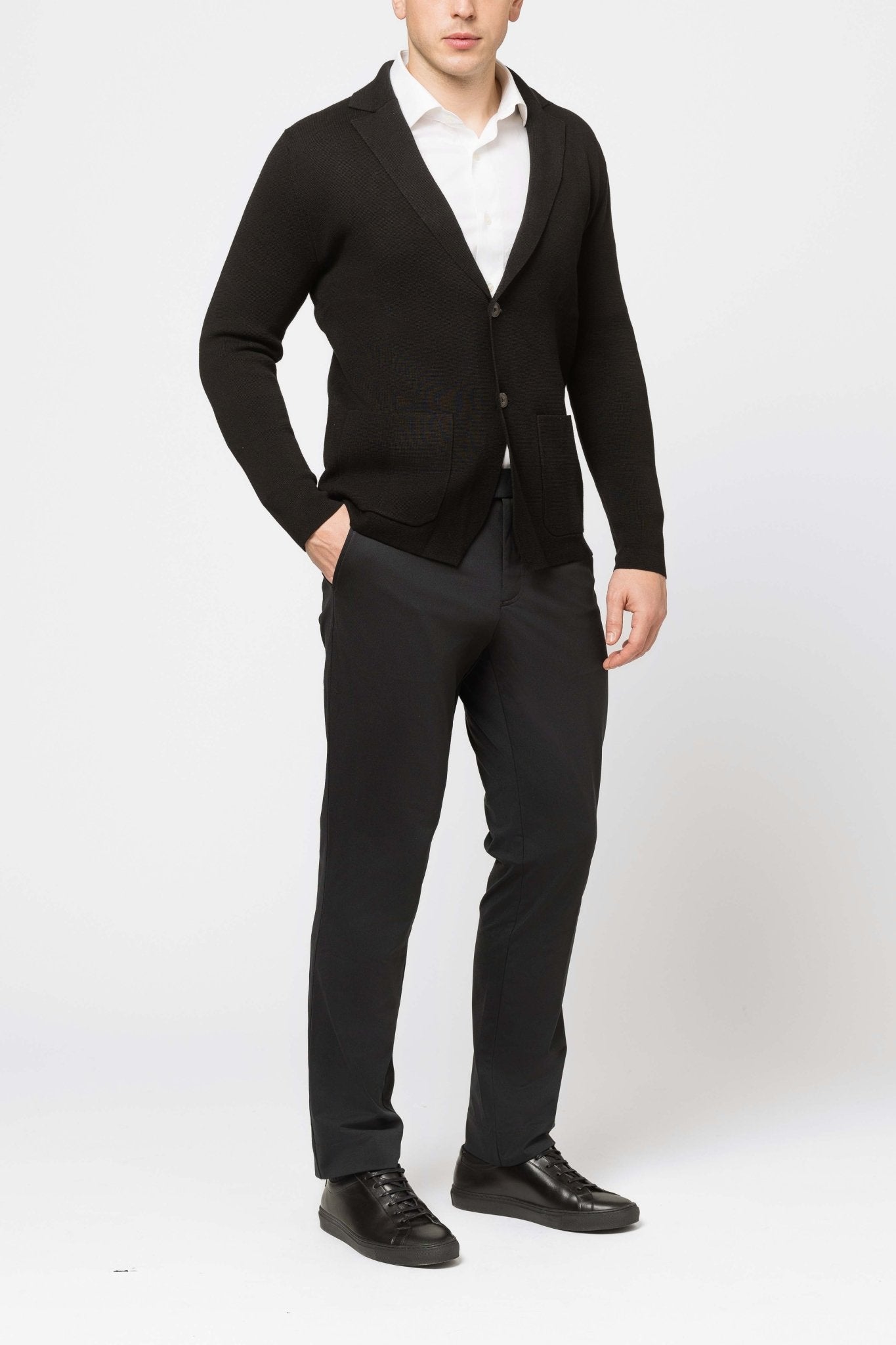 Richard Del Tor single-breasted sweater blazer-Black - Emporio