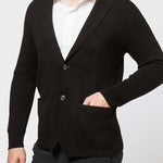 Richard Del Tor single-breasted sweater blazer-Black - Emporio