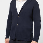 Richard Del Tor single-breasted sweater blazer-Navy - Emporio