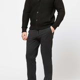 Richard Del Toro Textured Button Full Zip-Black - Emporio