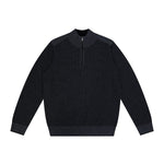 1/2 ZIP TEXTURED SWEATER IN CHARCOAL - Emporio