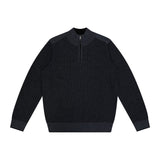1/2 ZIP TEXTURED SWEATER IN CHARCOAL - Emporio