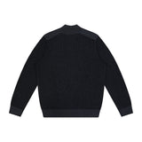 1/2 ZIP TEXTURED SWEATER IN CHARCOAL - Emporio