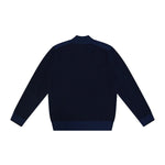 1/2 ZIP WAFFLE SWEATER IN NAVY - Emporio