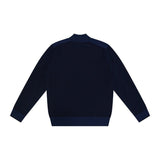 1/2 ZIP WAFFLE SWEATER IN NAVY - Emporio
