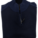 1/2 ZIP WAFFLE SWEATER IN NAVY - Emporio