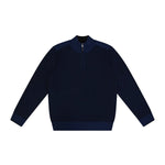 1/2 ZIP WAFFLE SWEATER IN NAVY - Emporio