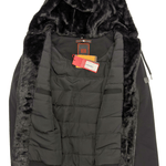 BOYS FAUX FUR FULL ZIP SWEATER IN BLACK - Emporio