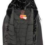 BOYS FAUX FUR FULL ZIP SWEATER IN BLACK - Emporio