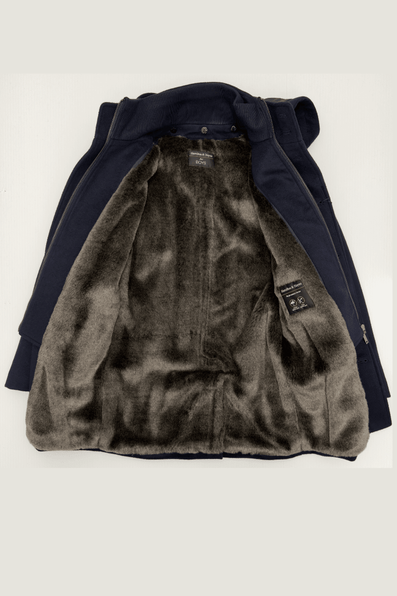 BOYS WOOL WINTER COAT IN BLACK - THE RUSSELL - Emporio