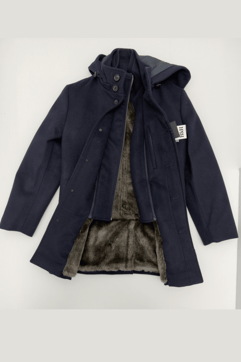 BOYS WOOL WINTER COAT IN NAVY - THE RUSSELL - Emporio