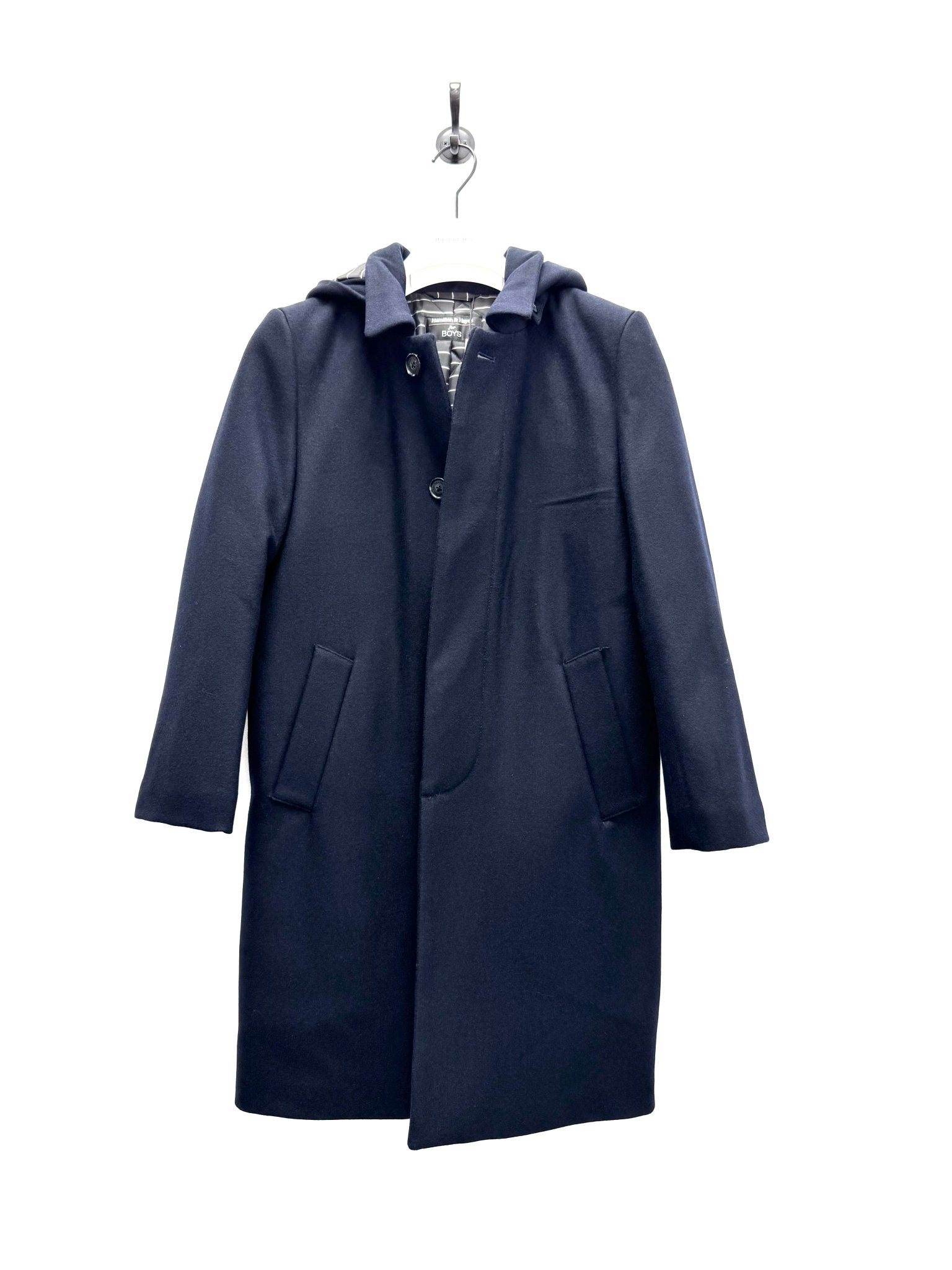 FULL LENGTH BOYS WOOL COAT IN NAVY - Emporio