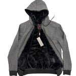FULL LINED FAUX FUR SWEATER IN DENIM GREY - Emporio