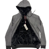 FULL LINED FAUX FUR SWEATER IN DENIM GREY - Emporio