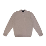 FULL ZIP SWEATER IN OAT - Emporio