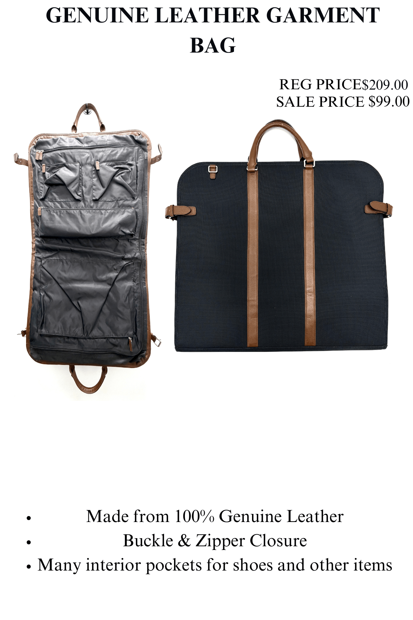 GENUINE LEATHER GARMENT BAG - Emporio