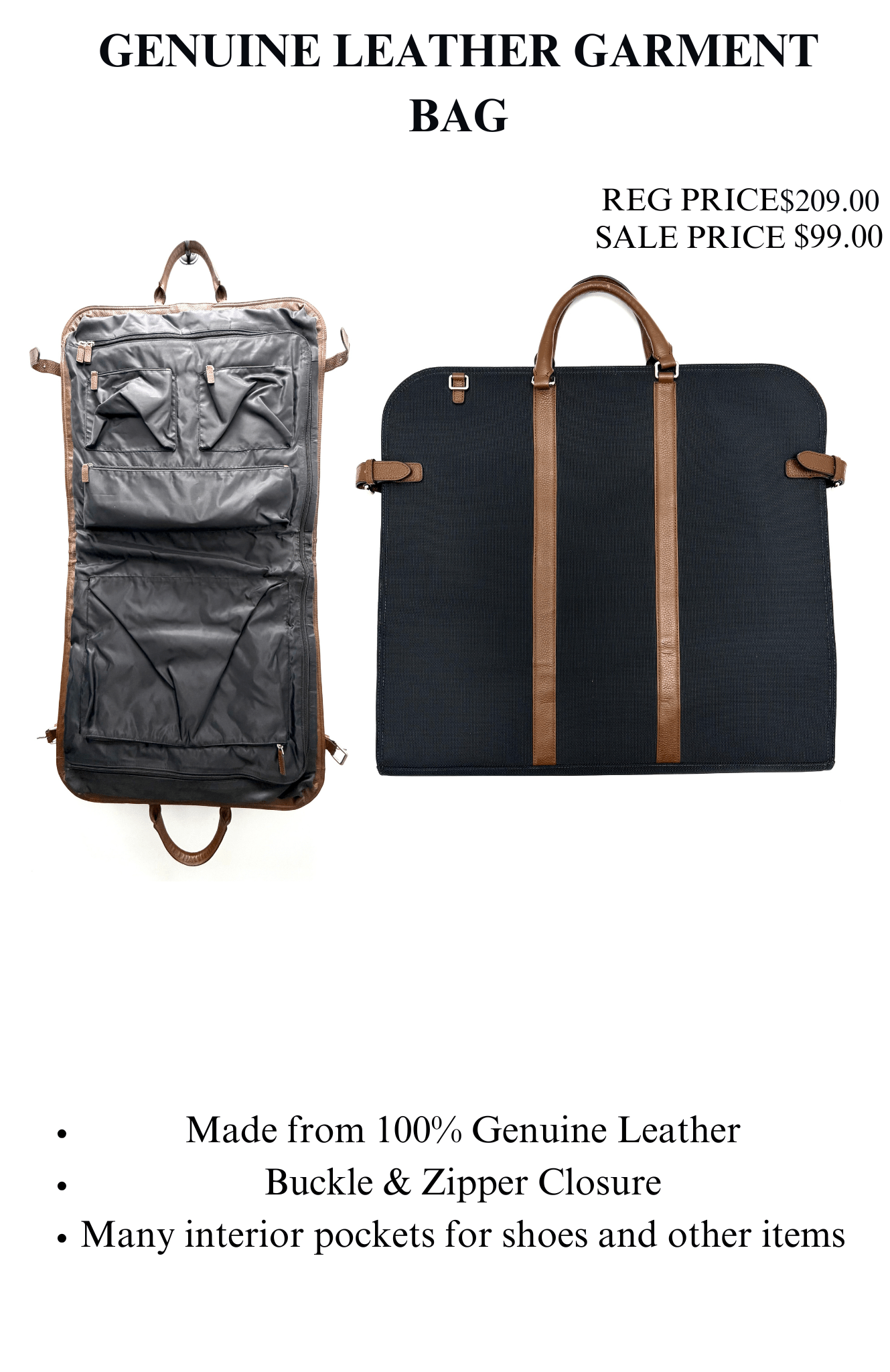 GENUINE LEATHER GARMENT BAG - Emporio