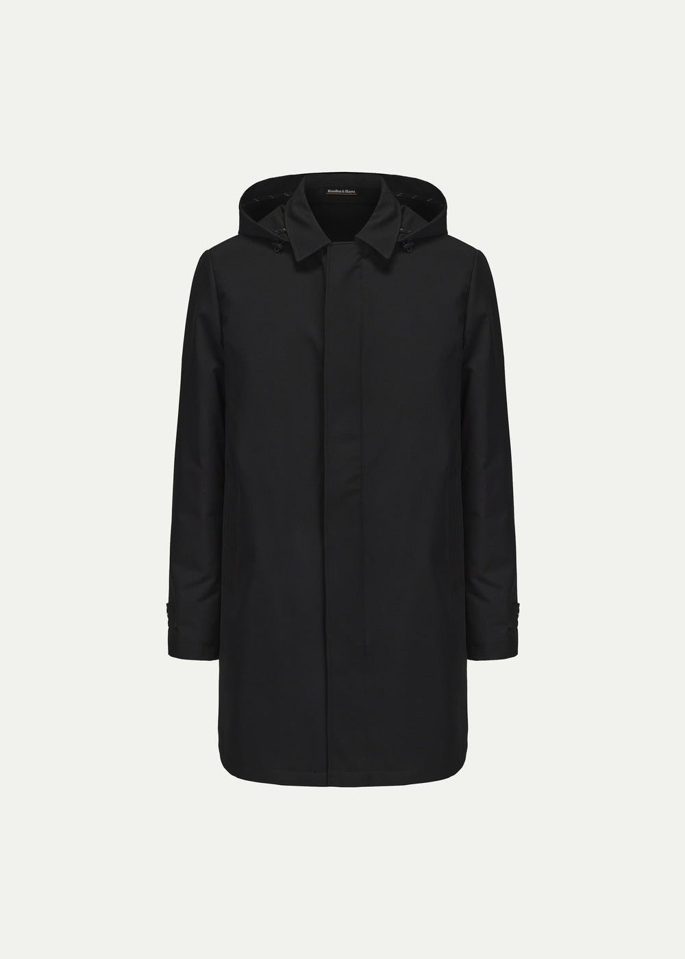 HAMILTON & HAYES 3/4 WINTER RAIN COAT IN BLACK - Emporio