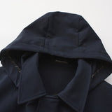 HAMILTON & HAYES 3/4 WINTER RAIN COAT IN NAVY - Emporio