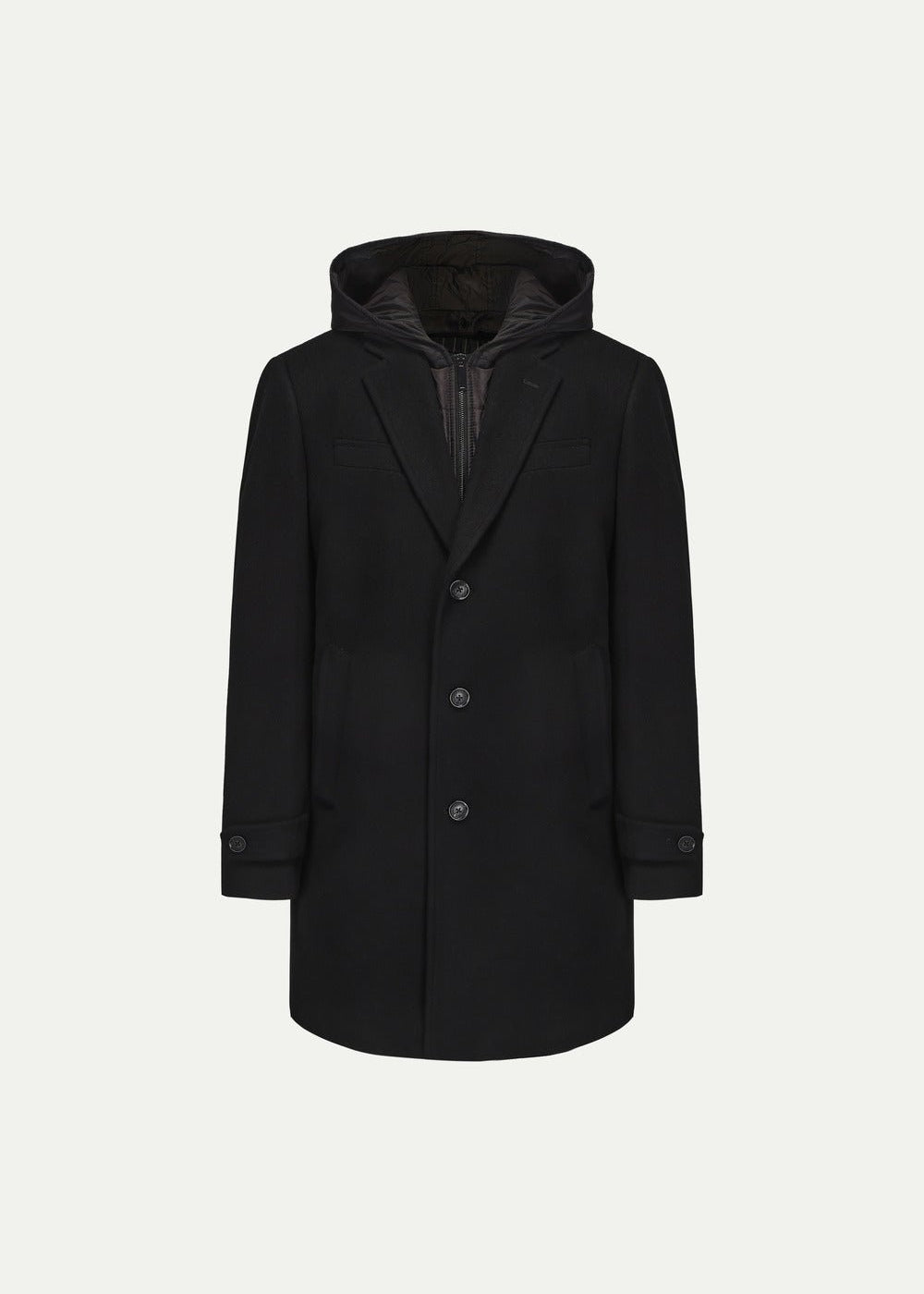 HAMILTON & HAYES 3/4 WOOL WINTER COAT IN BLACK - Emporio