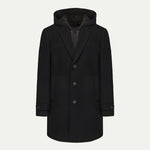 HAMILTON & HAYES 3/4 WOOL WINTER COAT IN BLACK - Emporio