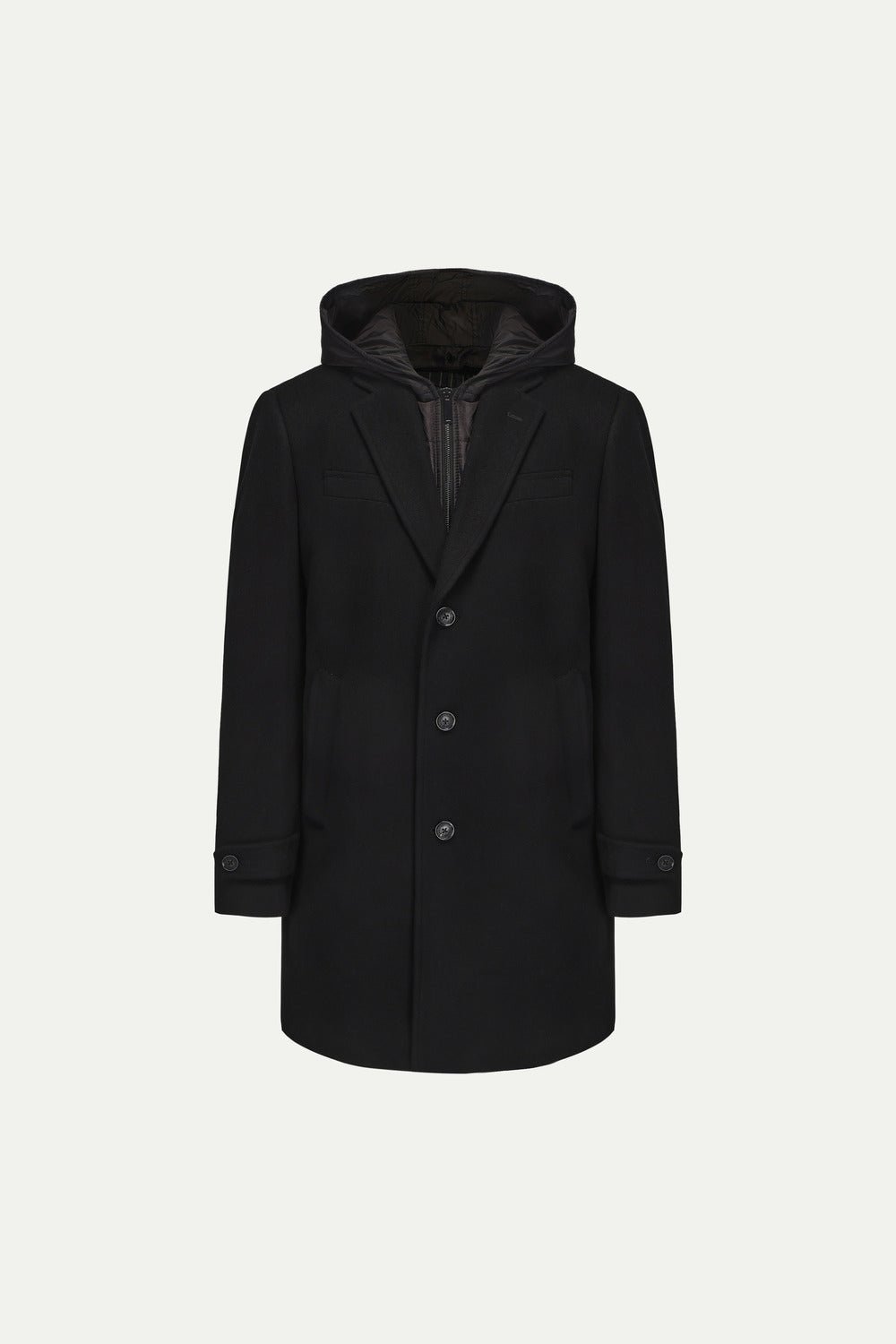 HAMILTON & HAYES 3/4 WOOL WINTER COAT IN BLACK - Emporio