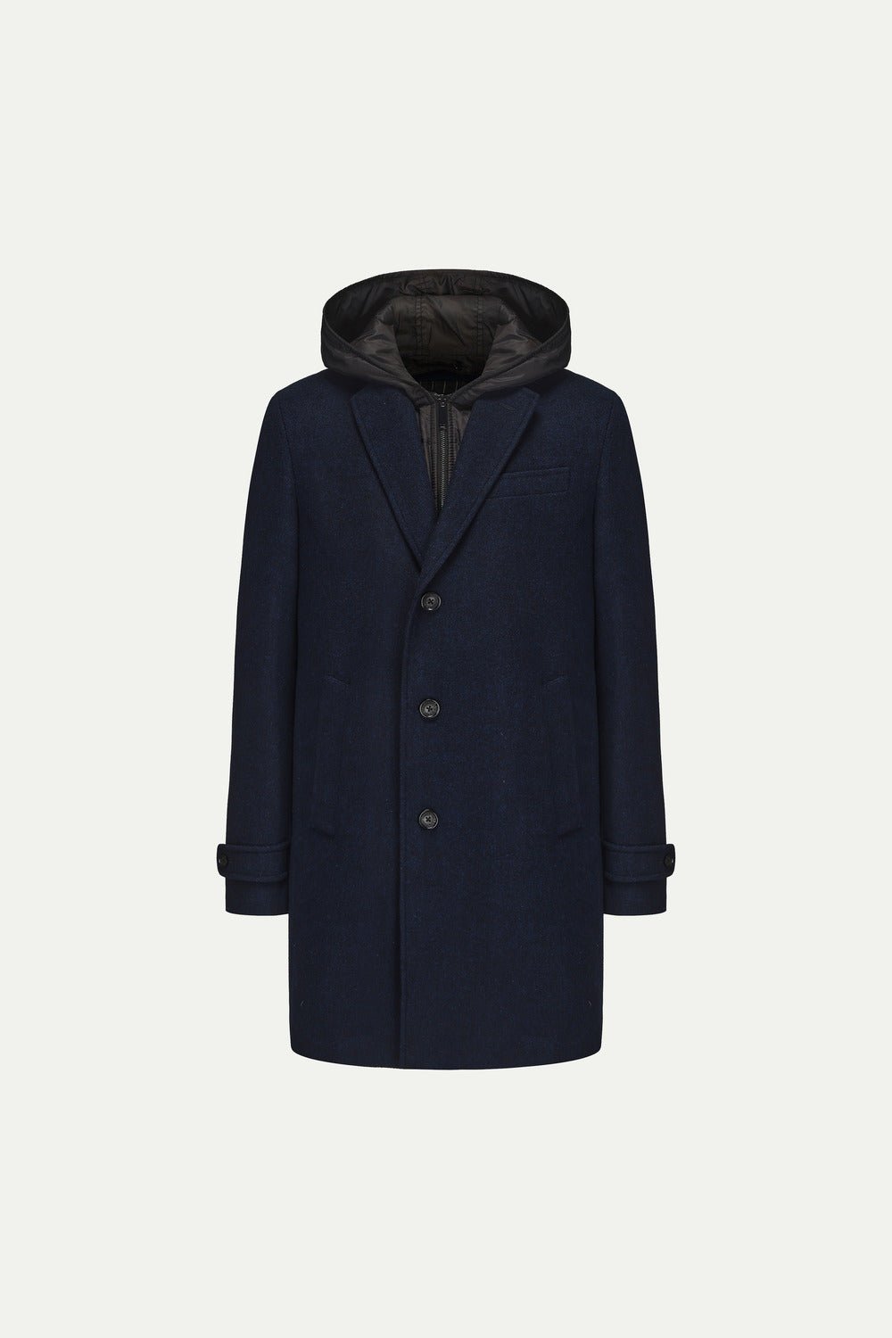 HAMILTON & HAYES 3/4 WOOL WINTER COAT IN NAVY - Emporio