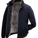 H&H FUR LINED BOMBER IN NAVY - Emporio