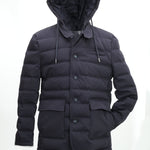 H&H QUILTED DOWN COAT IN NAVY - Emporio