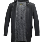 H&H WOOL DOWN COAT IN BLACK - Emporio