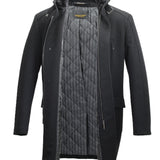 H&H WOOL DOWN COAT IN BLACK - Emporio